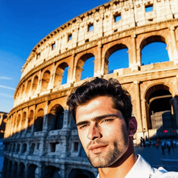 Selfie with Colosseum AI avatar/profile picture for men